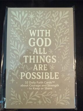With God All Things Are Possible Daily Faith Cards - Gray